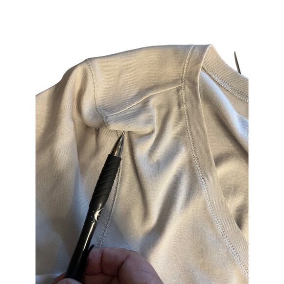 J. Jill Perfect Pima Women's Size L gray Elbow Sleeve V-Neck Top Quality Minima - Picture 9 of 14